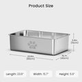 Cat Litter Box with High Sides Large Stainless Steel Cat Litter Pan 23.6