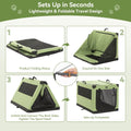Soft Dog Crate, Dog Travel Crate - 36 Inch Lightweight, Easy Setup, Sturdy Portable Dog Crate, Adjustable Framework with 3 Mesh Door, Soft Sided Collapsible Dog Kennel Green