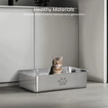Cat Litter Box with High Sides Large Stainless Steel Cat Litter Pan 23.6