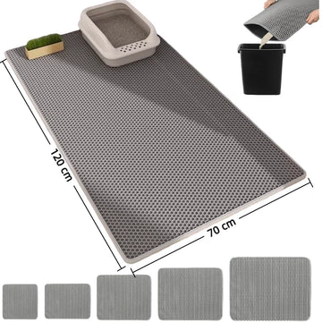 Cat Litter Mat Non Slip Big Pet Litter Box Filter Mat Double Layer Wear Resistant Waterproof Cat Litter Mat Pet Clean Supplies