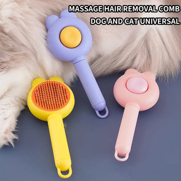 Pet  Hair Removal Cleaning Brushing Comb  One Click Cat Comb Massage Pet Beauty Cat Dog Floating Hair Massage Pet Comb