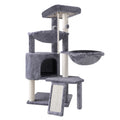 37.4'' Cat Tree Cat Tower with Scratching Posts, Activity Centre Climbing Tree Cat Furniture with Cat Condo and Two Hammocks, Grey